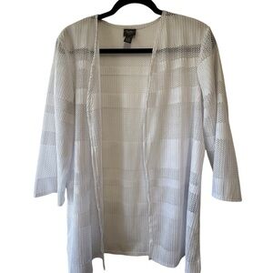 Traveller’s Collection by Chico’s White Open Cardigan Size 1 Swimsuit Cover